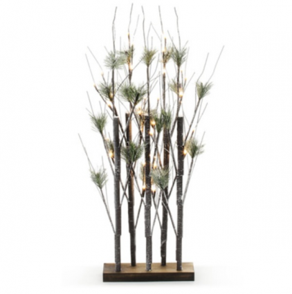 Pine Trees with Lights on Base