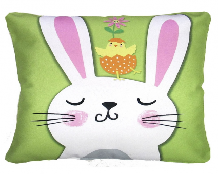 Bunny with Chick between Its Ears Pillow