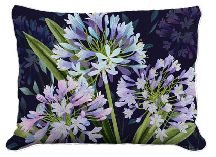 PILLOW, 19"X24" MIDNIGHT LILIES