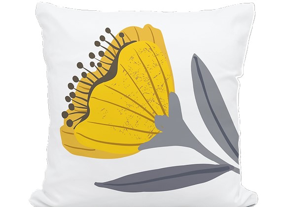 PILLOW, 18" X18" YELLOW POPPY