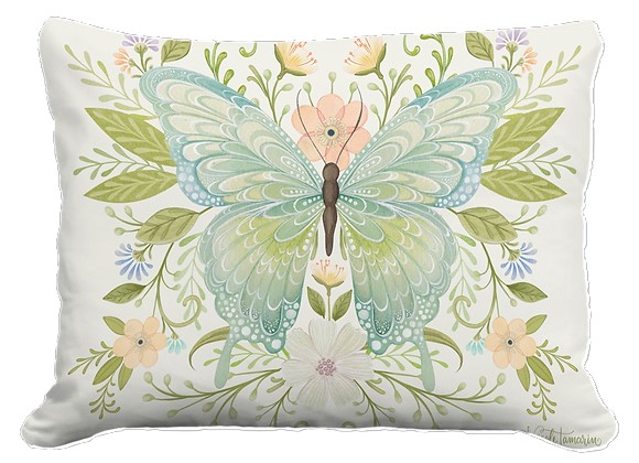 PILLOW, 19"X24" WHIMSY BUTTERFLY