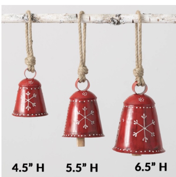 Red Bell Ornament 5.5"