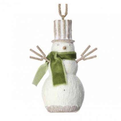 Wood Snowman Ornament 