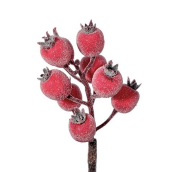 Frosted Red Crabapple Bead Pick