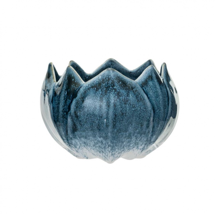 Blue Stoneware Flower Shaped Planter