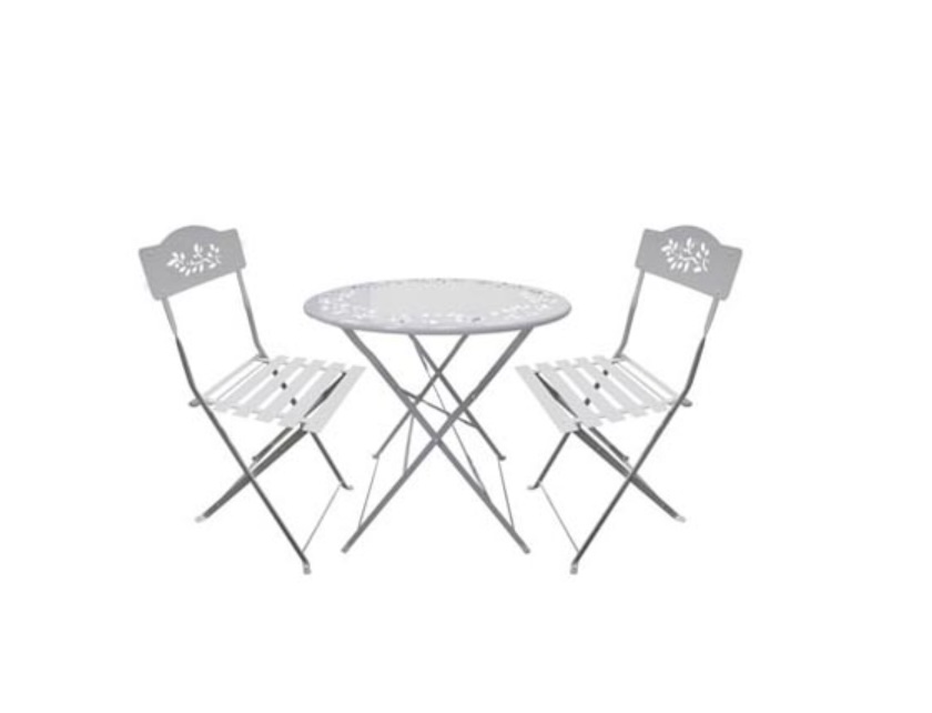 White 3 Piece Bistro Set 