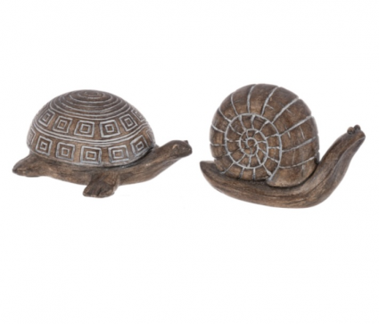 Carved Snail & Turtle Figurines