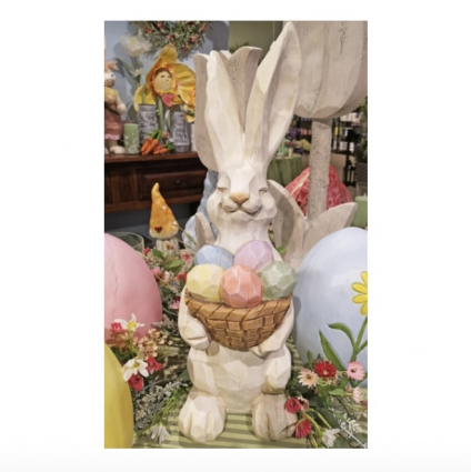 Bunny Holding a Basket of Eggs 23"