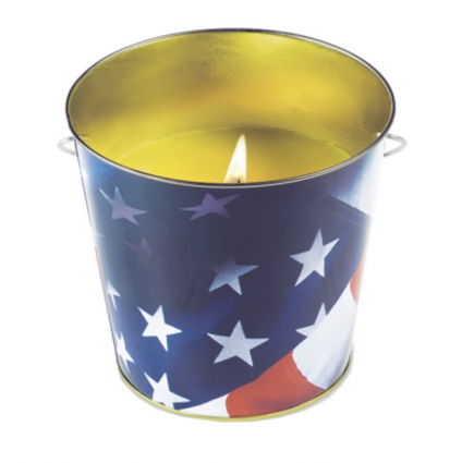 American Flag Citronella Candle Bucket