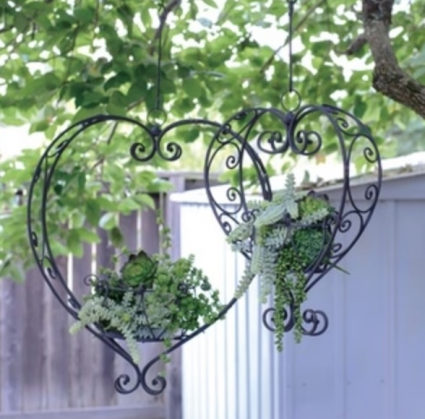 Small Metal Heart Planter