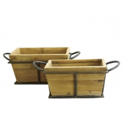 Metal Framed Wood Planter