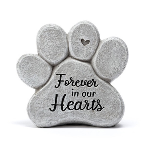 Forever in Our Hearts Paw Print Memorial