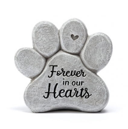 Forever in Our Hearts Paw Print Memorial