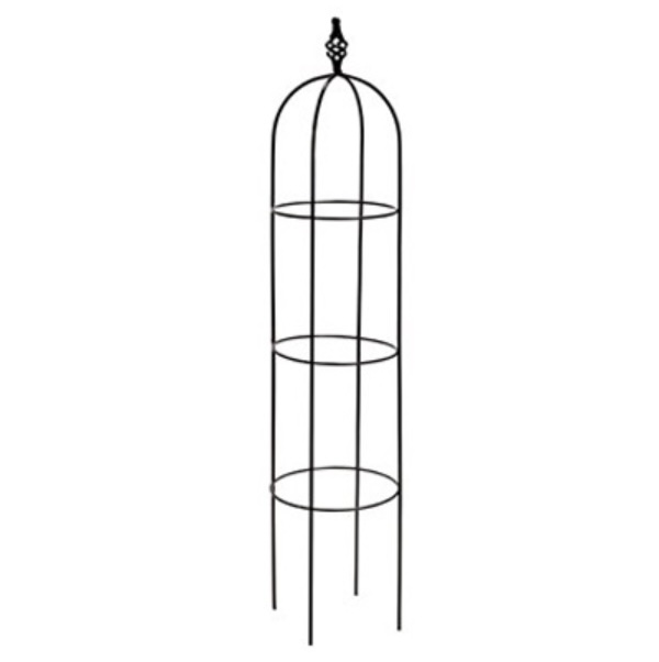 OBELISK, 56"H BLACK SPIRAL