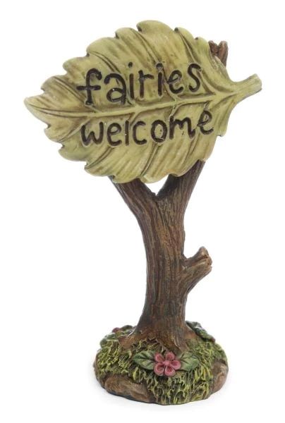 SIGN, FAIRIES WELCOME LEAF