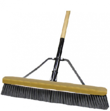 Job Site Push Broom with a Wood Handle 24"