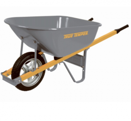 Gray Steel Wheelbarrow 6cf 