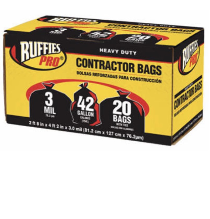 CONTRACTOR BAGS, 42GAL 20 CT