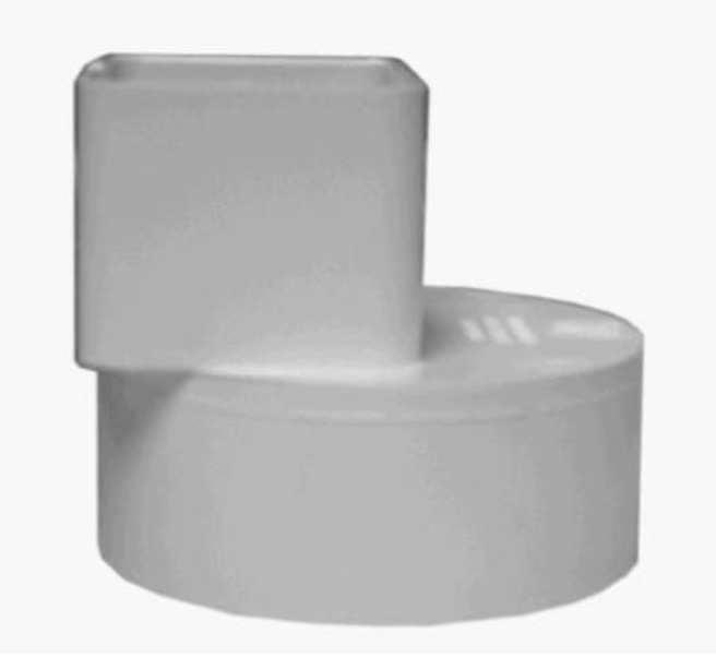 White PVC Downspout Adapter 2X3X4