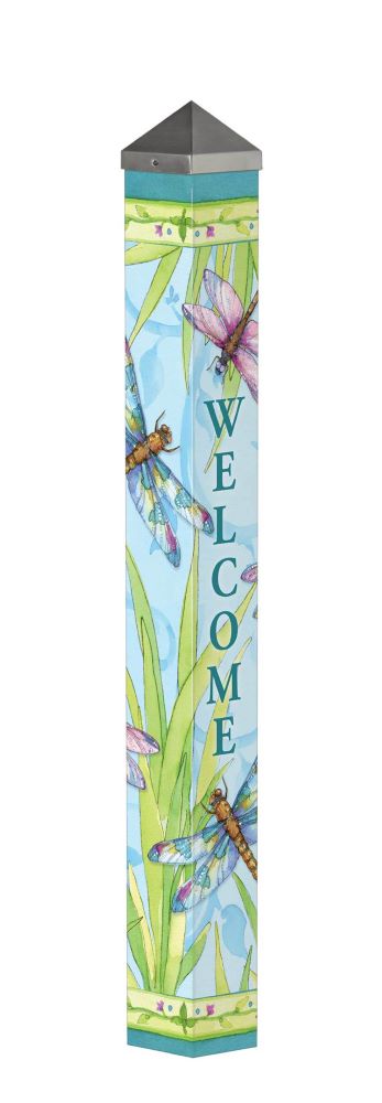 ART POLE, 40" DRAGONFLY DAYS