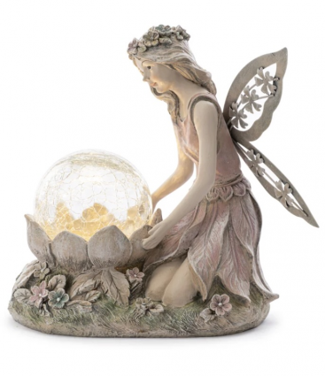 Sitting Fairy with LED Globe