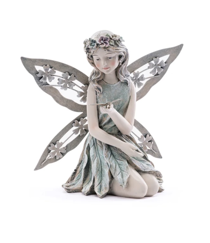 Kneeling Fairy With Dragonfly