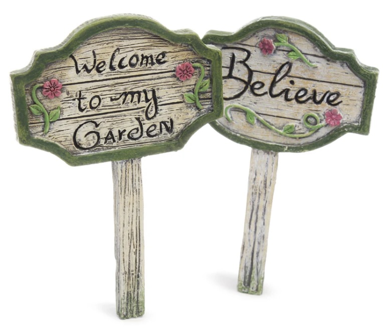 Welcome to My Garden and Believe Garden Signs (sold seperately)