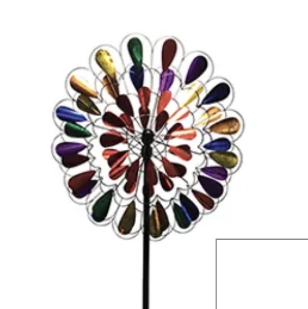 Multi-color Zinnia Wind Spinner.  84"