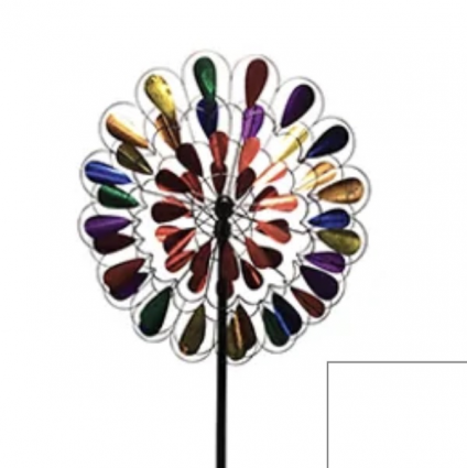 Multi-color Zinnia Wind Spinner.  84"