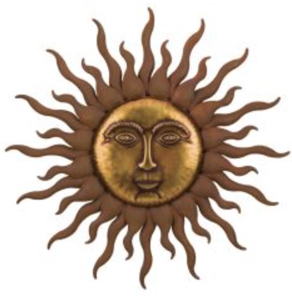 Copper Wall Sun Decor 32"