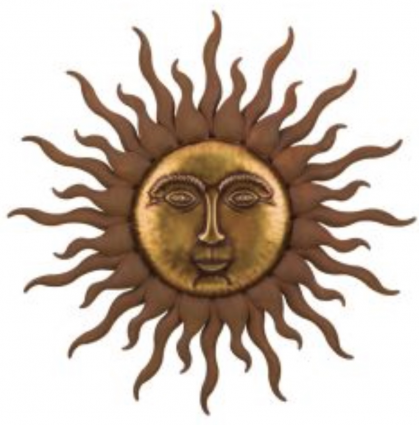 Copper Wall Sun Decor 32"