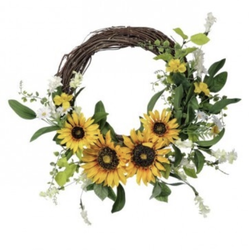 Country Sunflower Vine Wreath 20"