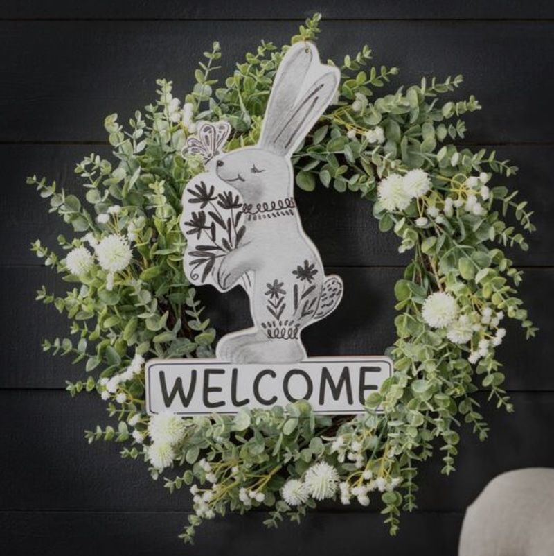 Welcome Bunny Wreath 24"