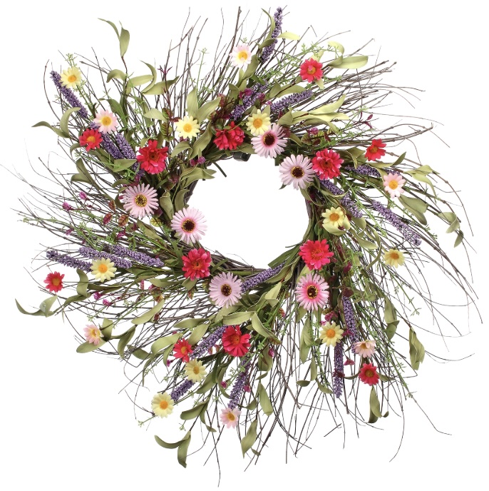 Daisy & Lavender Wreath 24"