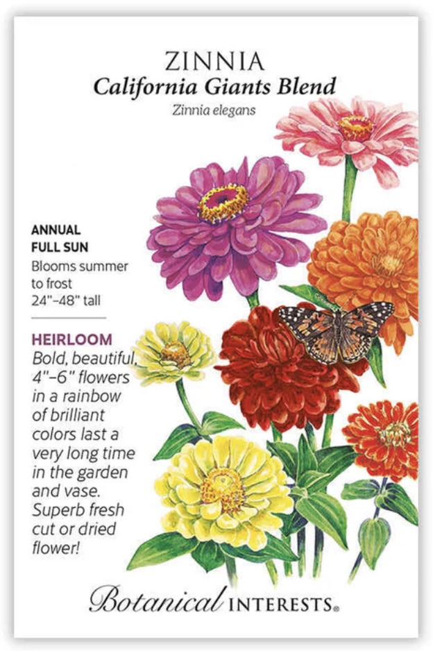 California Giants Blend Zinnia Seeds