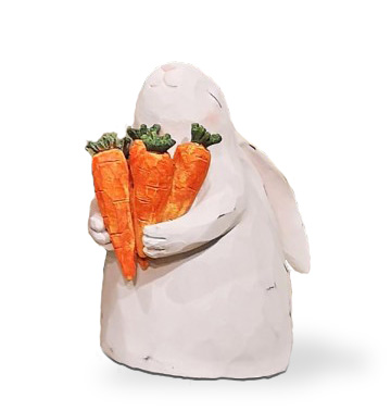 Long Ear Bunny with Three Carrots 