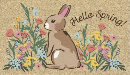 Hello Spring Bunny Doormat 