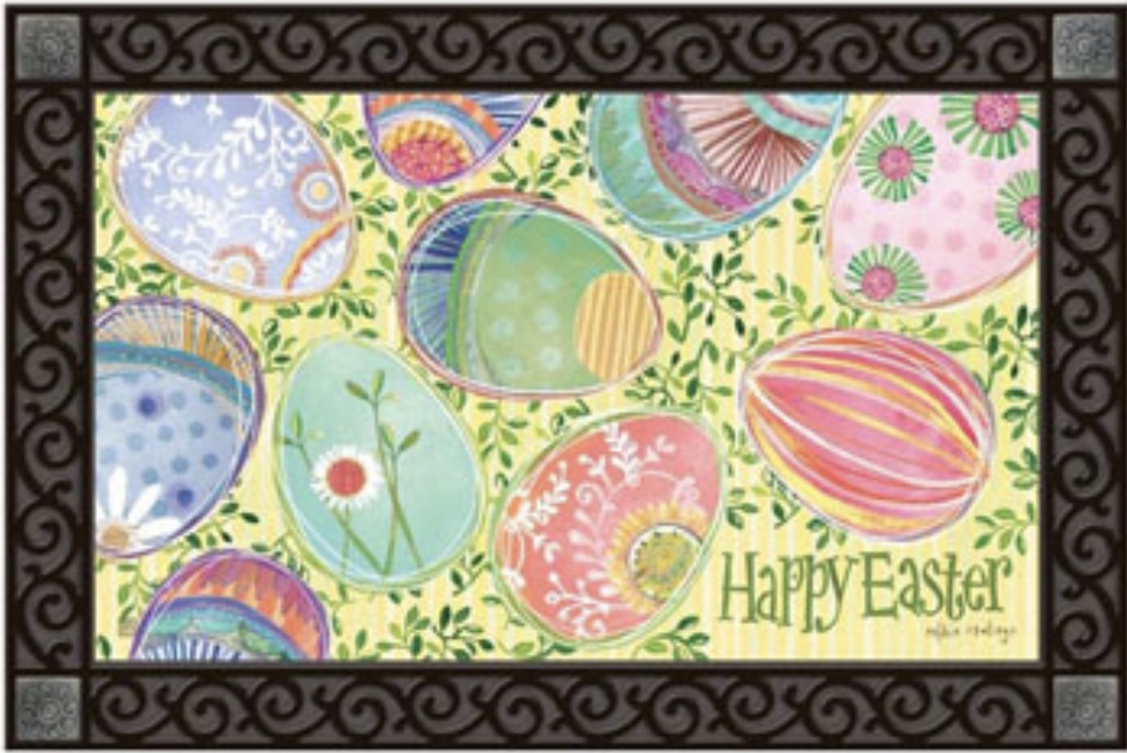 Painted Easter Eggs Doormat