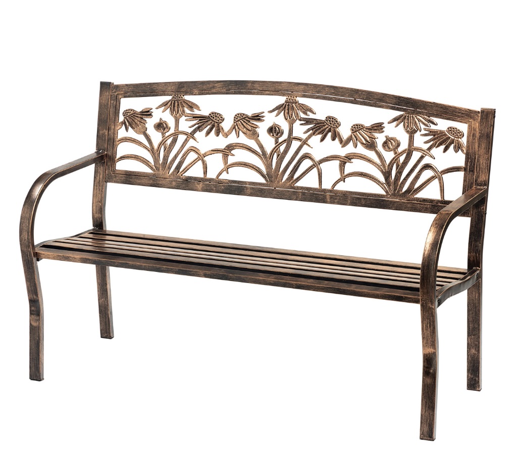 Metal Coneflower Bench