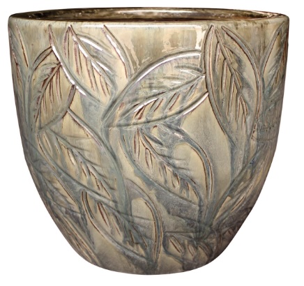Brown & Cream Falling Leaf Planter 16"