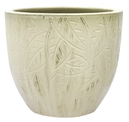 Light Cream Falling Leaf Planter 16"