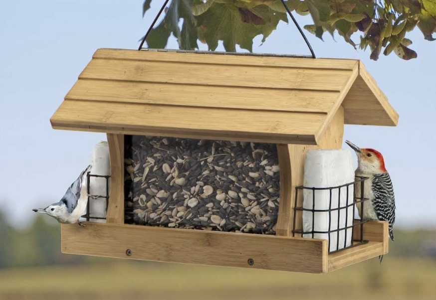 Deluxe Bamboo Feeder with Suet Cages