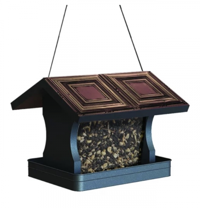 Modern Farmhouse Metal & Glass Seed Feeder