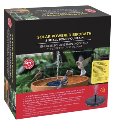 Solar Powered Birdbath Fountain 