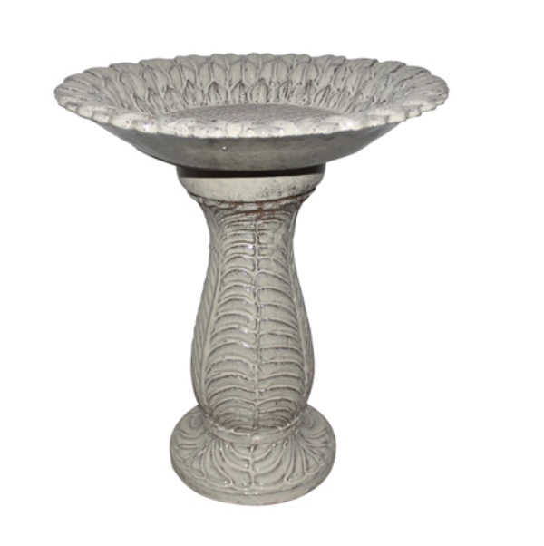 Beige Sunflower Birdbath