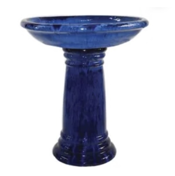 Blue Classic Birdbath  