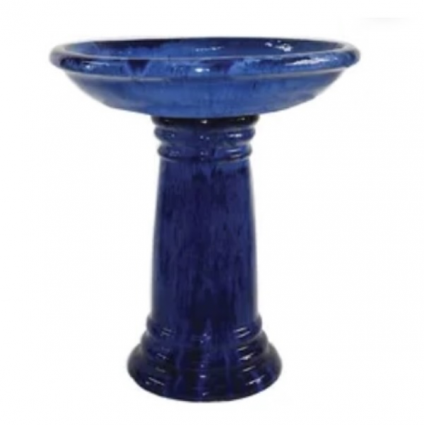 Blue Classic Birdbath  