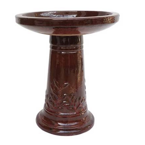 Large Tropical Red Birdbath