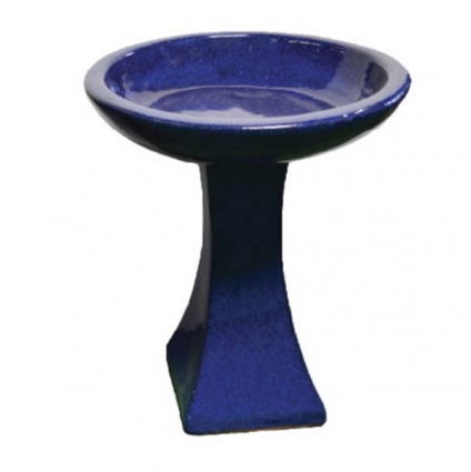 Blue Falling Birdbath