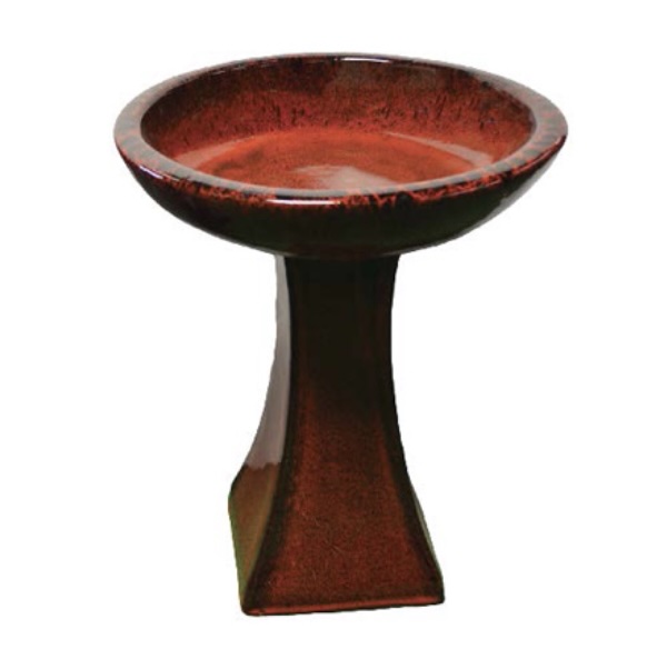 Tropical Red Birdbath
